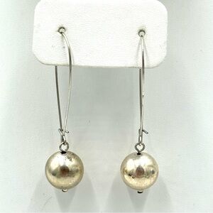 Sterling Silver Ball Drop Dangle Pierced Earrings